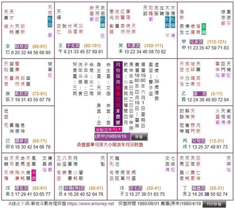 紫微格局查詢|紫微斗數排盤程式